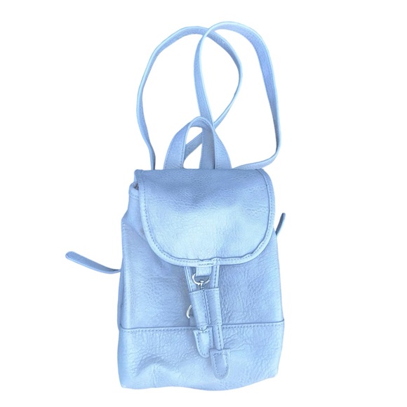 Free People gray pebbled  small Vegan leather  backpack - Picture 7 of 16